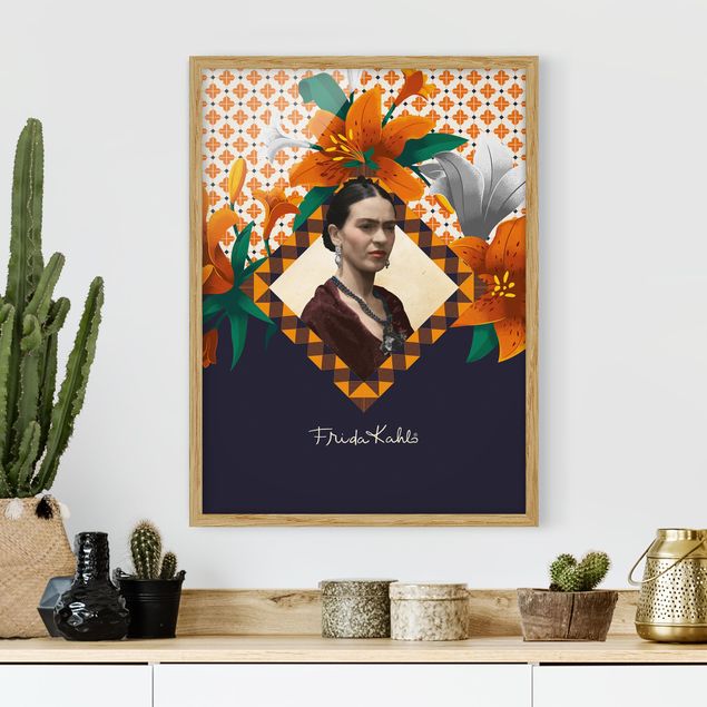 Framed poster - Frida Kahlo - Lilies