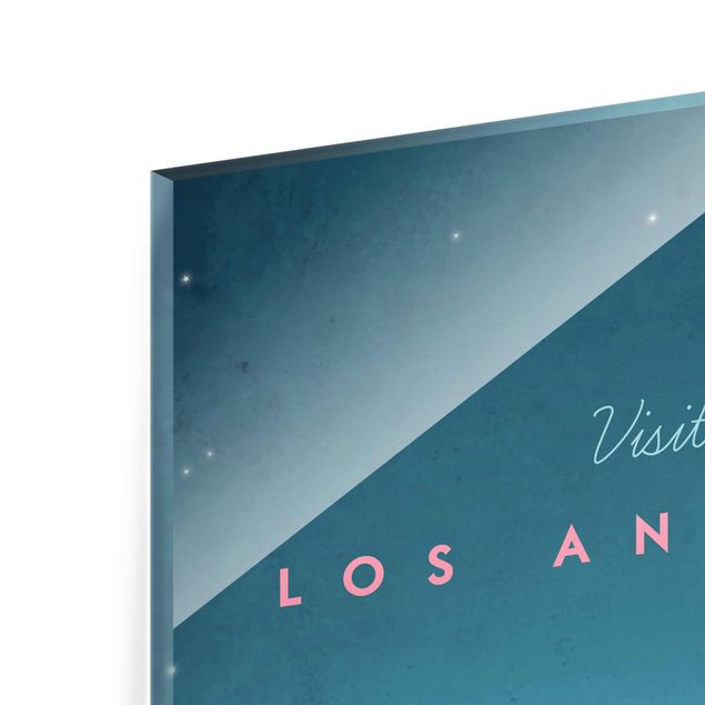 Glass print - Travel Poster - Los Angeles