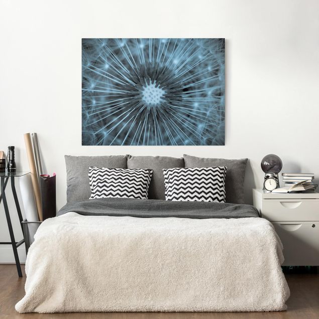 Print on canvas - Blue Tinted Dandelion