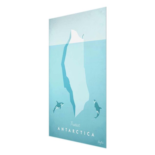 Glass print - Travel Poster - Antarctica