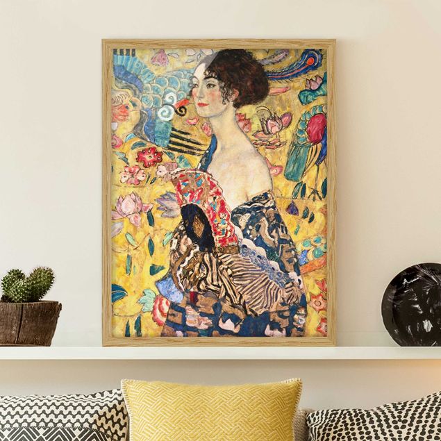 Framed poster - Gustav Klimt - Lady With Fan