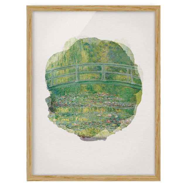 Framed poster - Water Colours - Claude Monet - Japanese Bridge