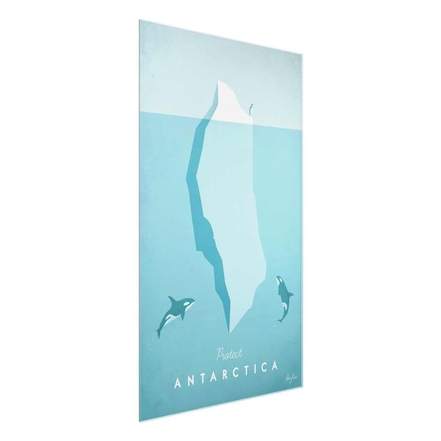 Glass print - Travel Poster - Antarctica