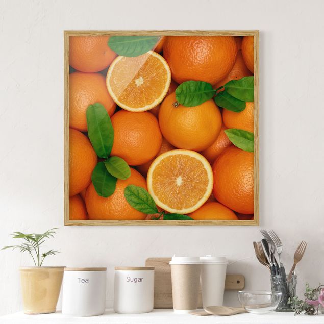 Framed poster - Juicy oranges