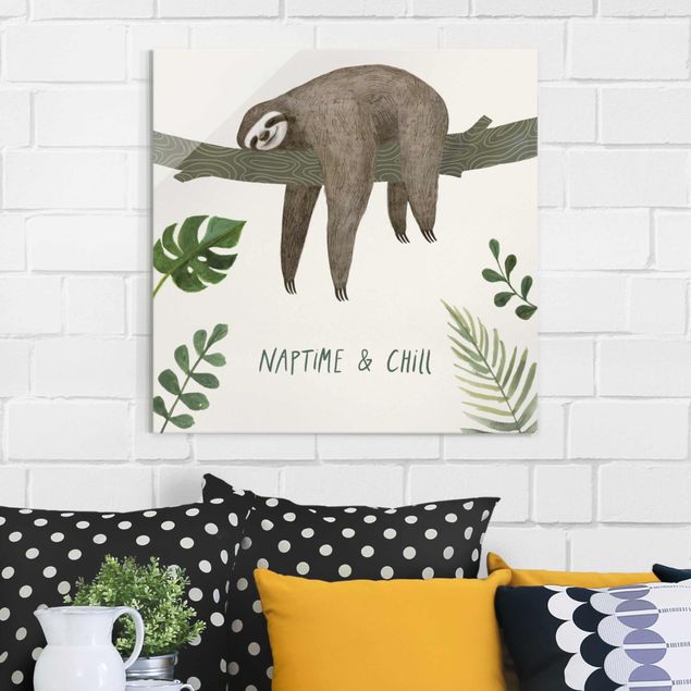 Glas Magnetboard Sloth Sayings - Chill
