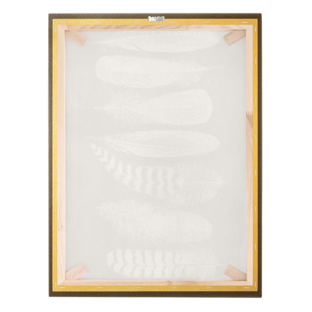 Canvas print gold - Seven Feathers - Drawing