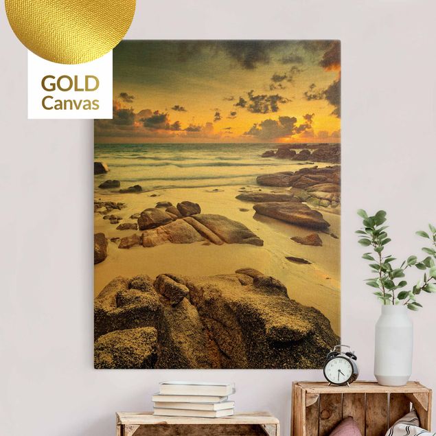Canvas print gold - Sunrise Beach In Thailand