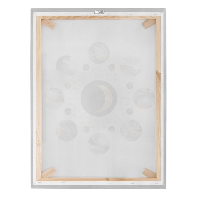 Canvas print - Moon Phases Abstract Gold