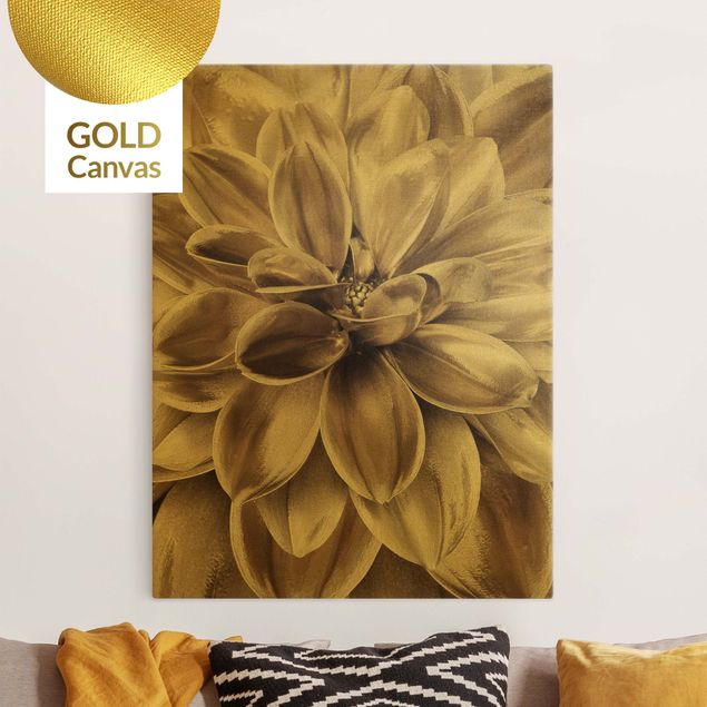Canvas print gold - Bronze Dahlias Dream