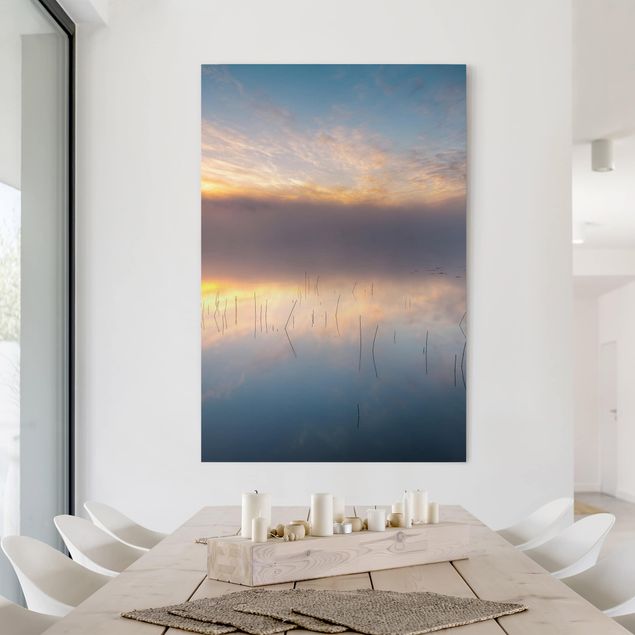 Print on canvas - Sunrise Swedish Lake