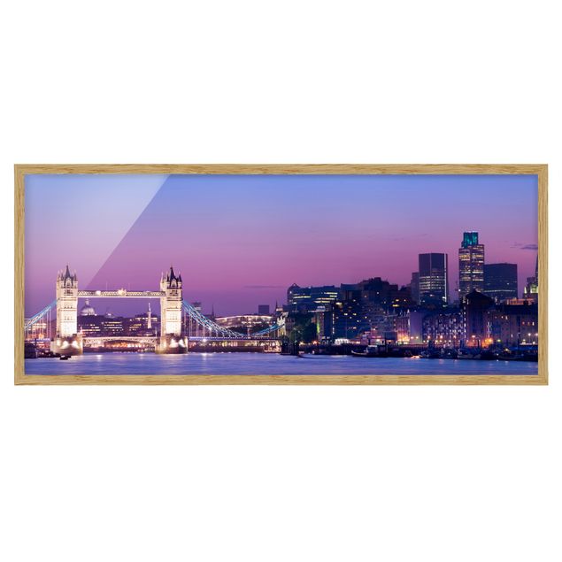 Framed poster - Tower Bridge In London At Night