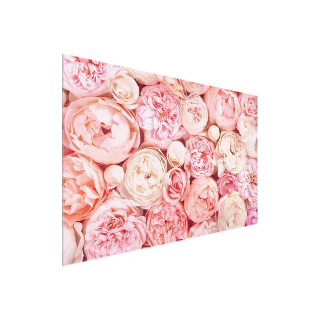 Glass print - Roses Rosé Coral Shabby