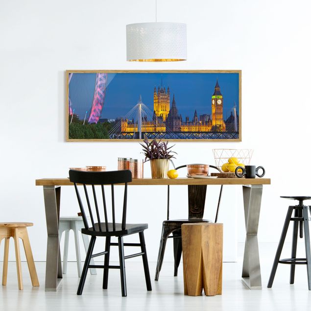 Framed poster - Big Ben And Westminster Palace In London At Night