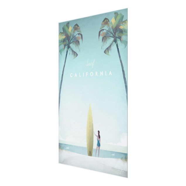 Glass print - Travel Poster - California