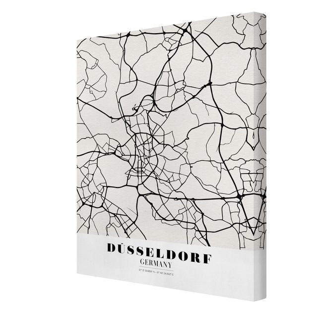 Print on canvas - Dusseldorf City Map - Classic