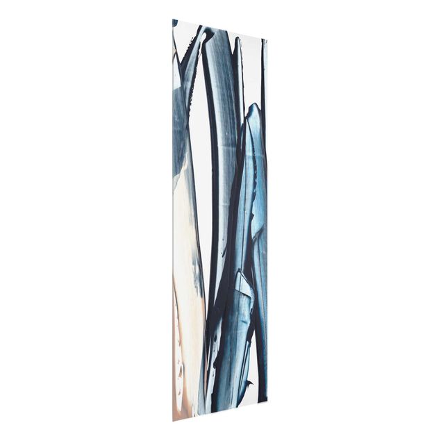 Glass print - Blue And Beige Stripes