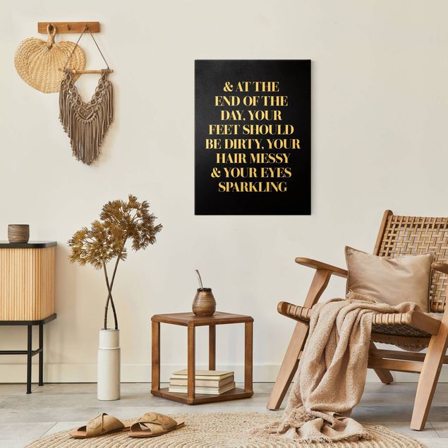 Canvas print gold - At the end of the day Black