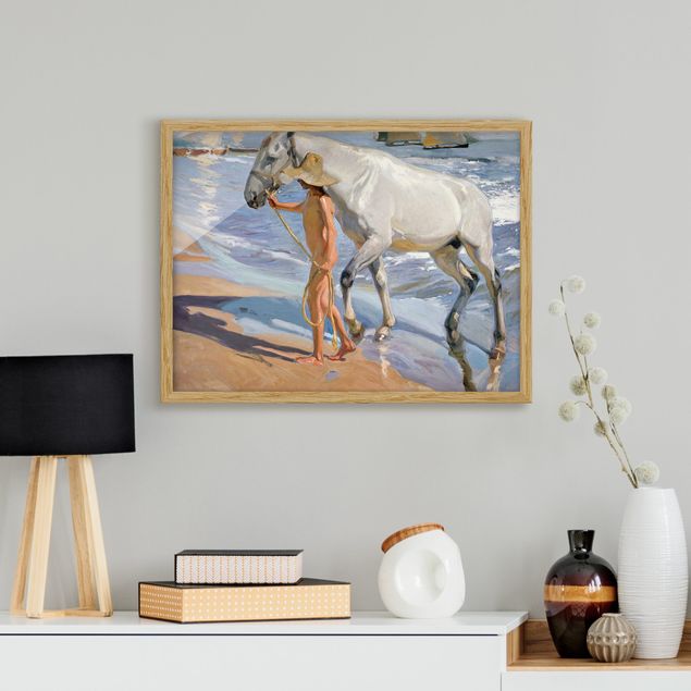Framed poster - Joaquin Sorolla - The Horse’S Bath