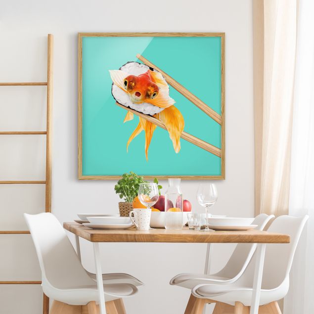 Framed poster - Sushi With Goldfish