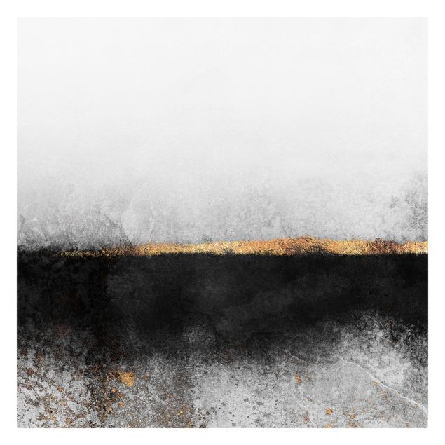 Wallpaper - Abstract Golden Horizon Black And White
