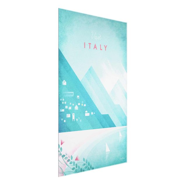 Glass print - Travel Poster - Italy