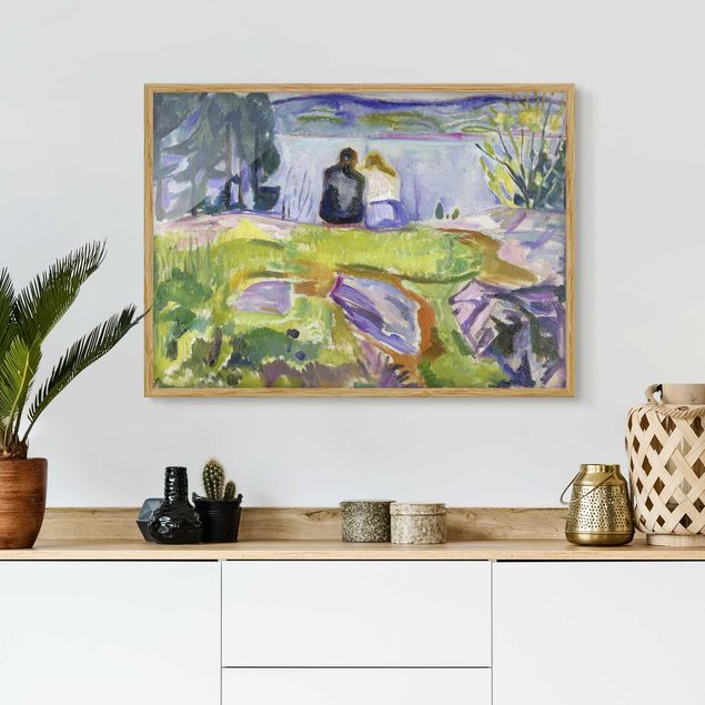 Framed poster - Edvard Munch - Spring (Love Couple On The Shore)