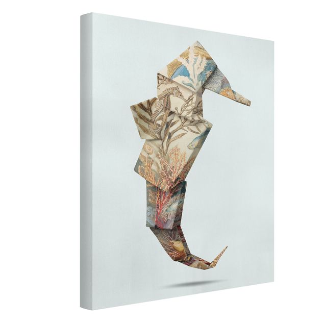 Print on canvas - Origami Seahorse