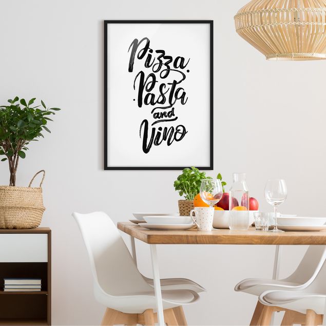 Framed poster - Pizza Pasta And Vino