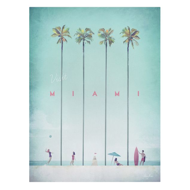 Print on canvas - Travel Poster - Miami