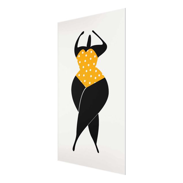 Glass print - Miss Dance Yellow