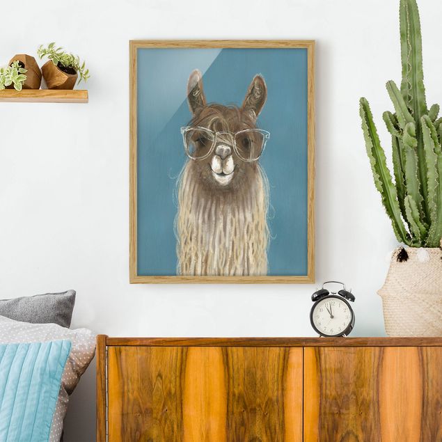 Framed poster - Lama With Glasses III