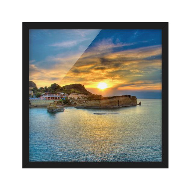 Framed poster - Sunset Over Corfu
