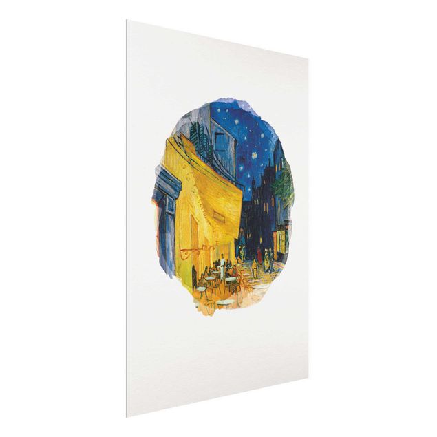 Glass print - WaterColours - Vincent Van Gogh - Cafe Terrace In Arles