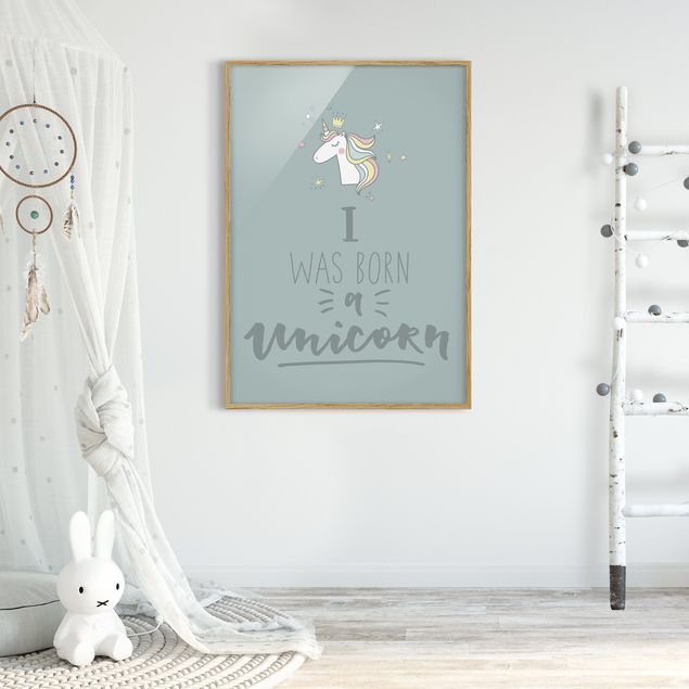 Framed poster - I Was Born A Unicorn