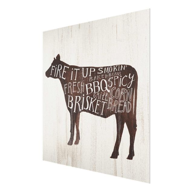 Glass print - Farm BBQ - Cow
