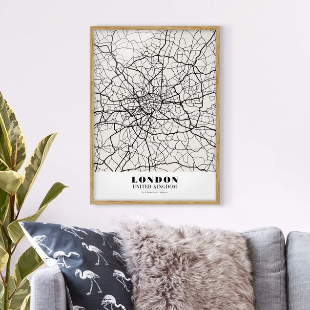 Framed poster - London City Map - Classic