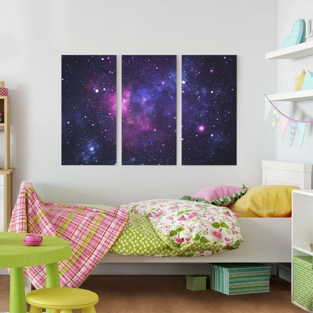Print on canvas 3 parts - Galaxy