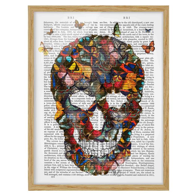 Framed poster - Scary Reading - Butterfly Skull