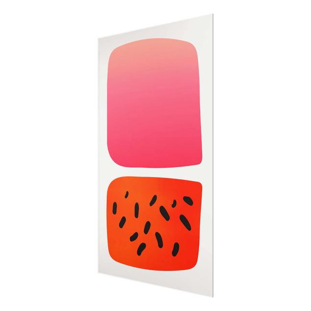 Glass print - Abstract Shapes - Melon And Pink