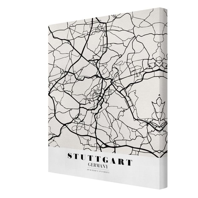 Print on canvas - Stuttgart City Map - Classic
