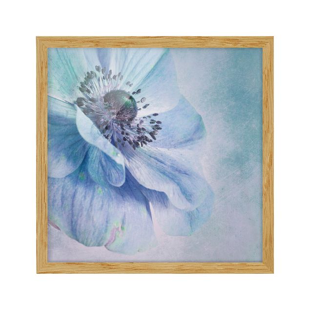 Framed poster - Flower In Turquoise