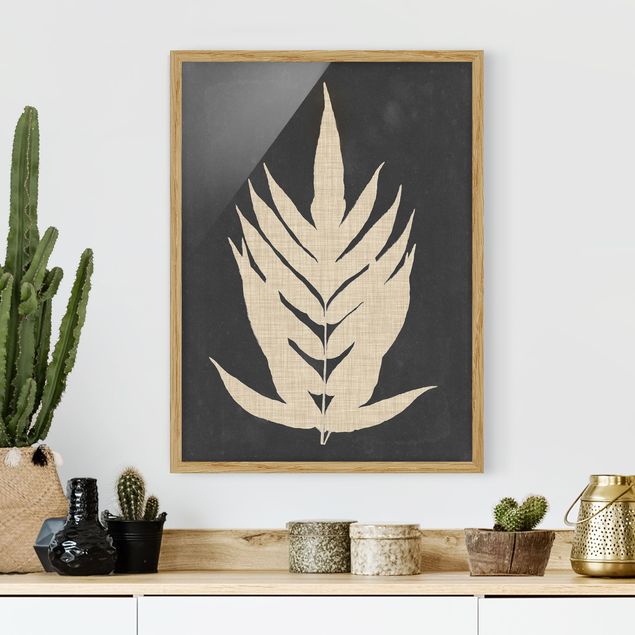 Framed poster - Fern With Linen Structure II