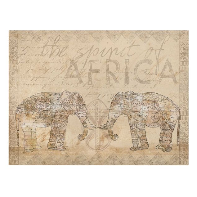 Print on canvas - Vintage Collage - Spirit Of Africa