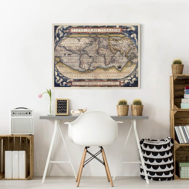 Print on canvas - Historic World Map Typus Orbis Terrarum