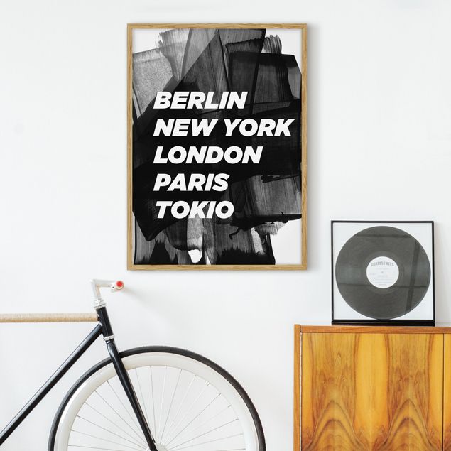 Framed poster - Berlin New York London