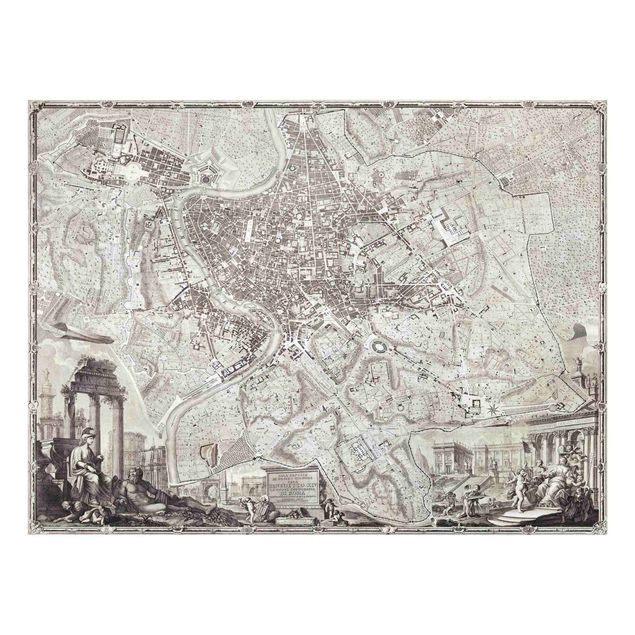 Glass print - Vintage Map Rome