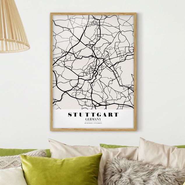 Framed poster - Stuttgart City Map - Classic