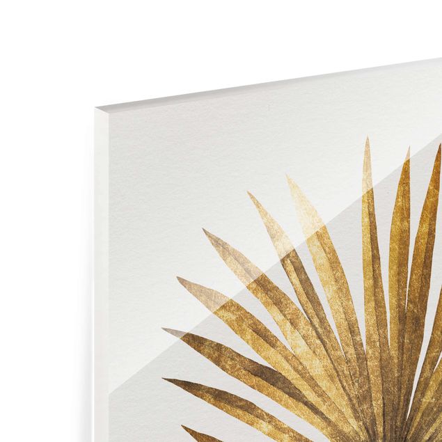 Glass print - Gold - Palm Leaf