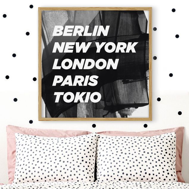 Framed poster - Berlin New York London
