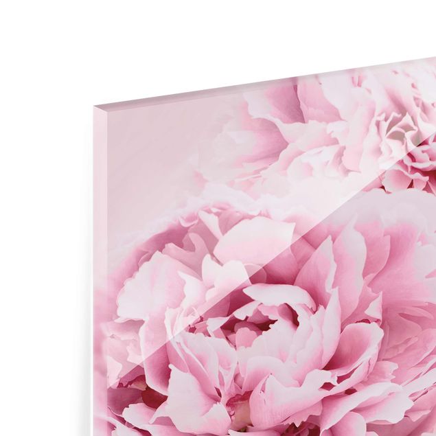 Glass print - Pink Peonies